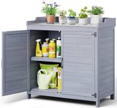 Bealife CC50 Plantentafel met Onderkast - Tuinkast met Werkblad met 1 Verplaatsbare Plank voor Binnen en Buiten -98x48x95cm-Grijs