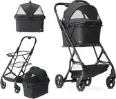 Deryan Luxe Inklapbare Hondenbuggy - Huisdieren wandelwagen - Zwart