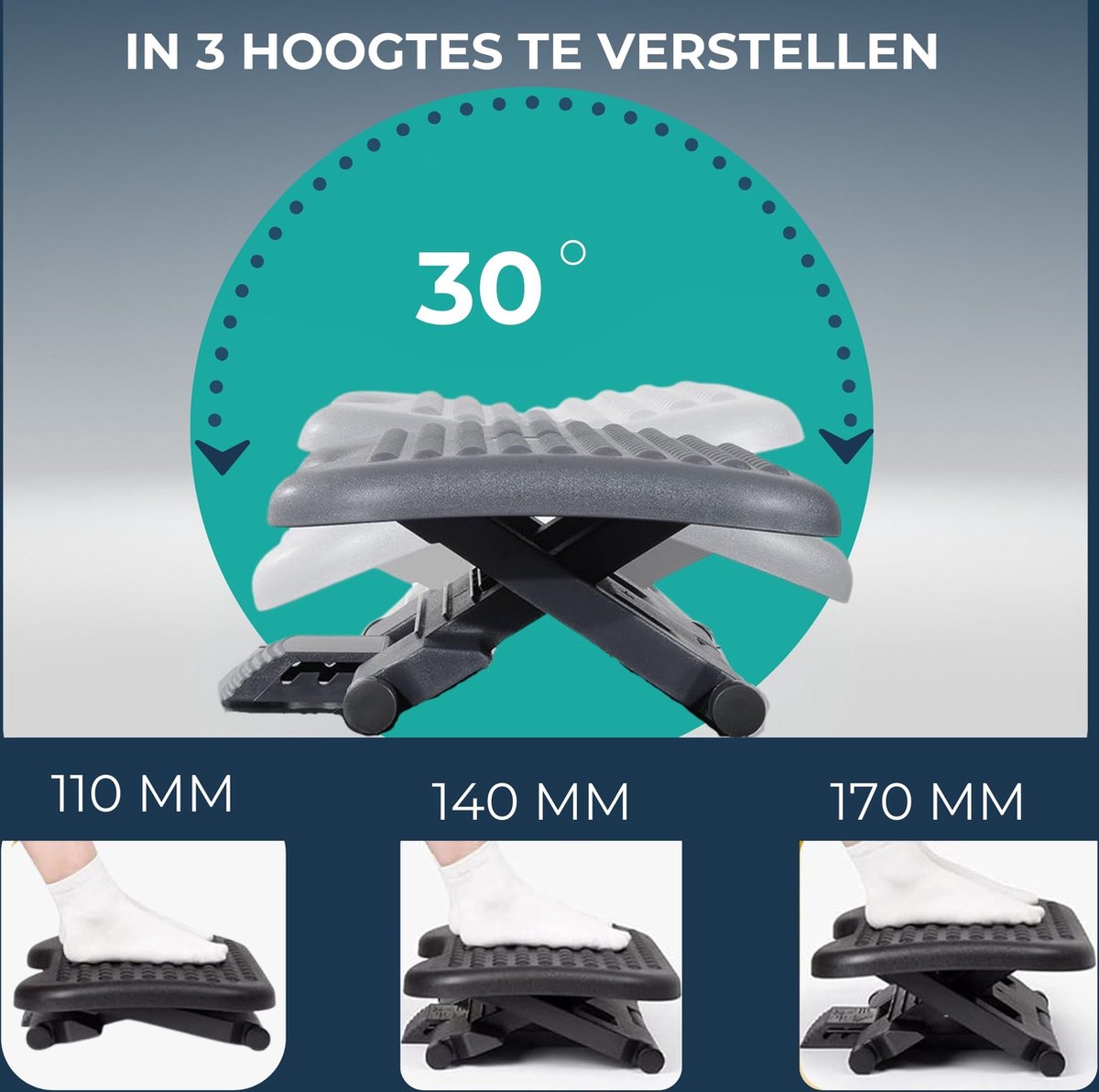 BUDDLEY BUDDLEY Verstelbare Bureauvoetensteun - afbeelding 4