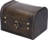 Houten piraten schatkist 11 cm met sluiting