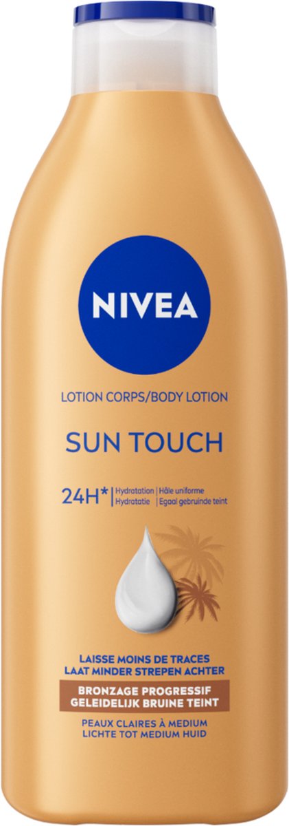 Goedkoopste NIVEA Sun Touch Body Lotion - Egaal Gebruinde teint - Hydraterende Lotion - Ginkgo biloba en druivenpitolie - Bruinen zonder Zon - 400 ml