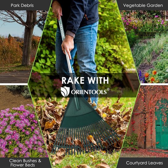 Opvouwbare handgreep hark - 26 tines - GREEN. Leak Rake — afbeelding 2