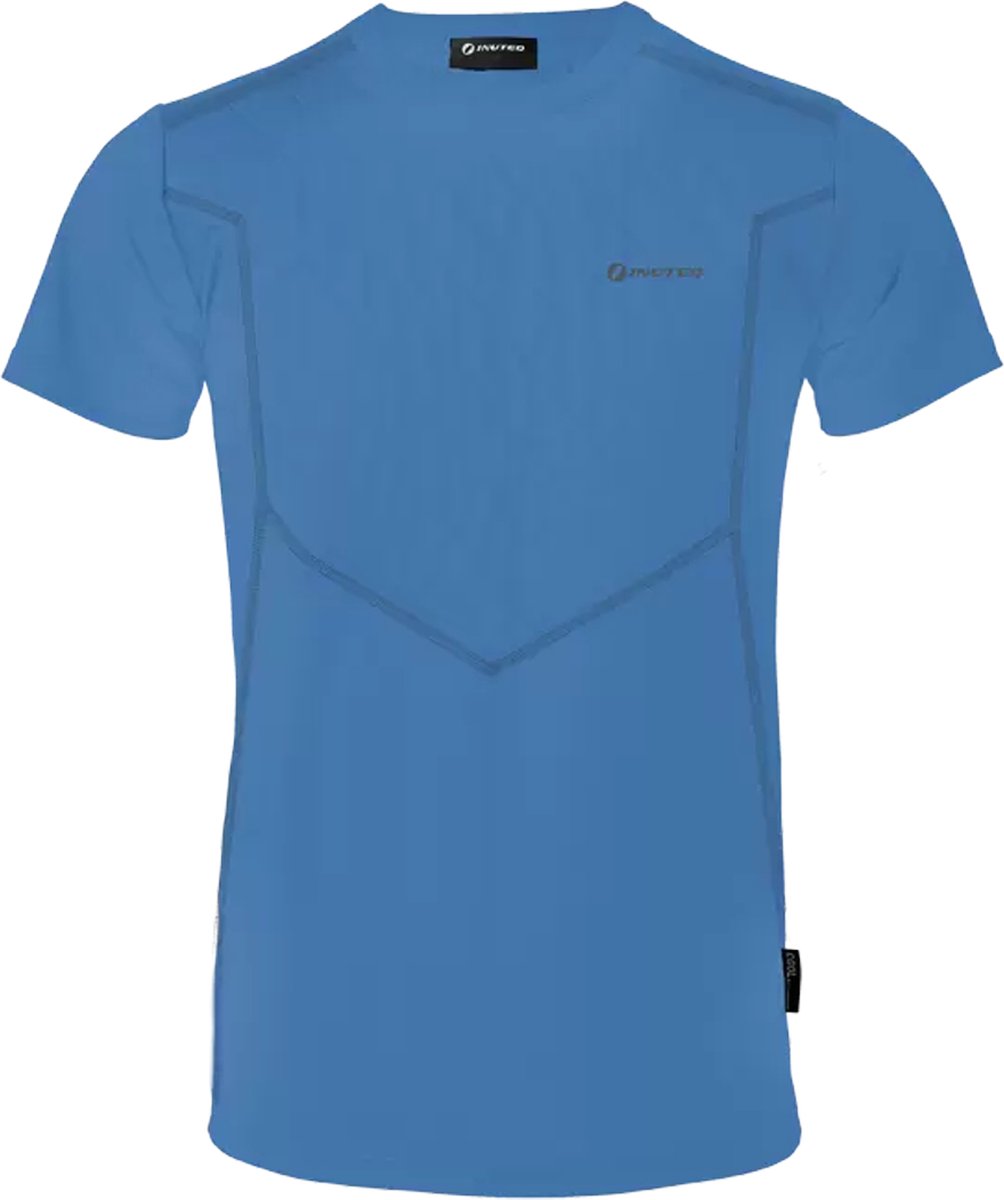 INUTEQ Bodycool T-shirt - Koel T-shirt - 100% Polyester - Zacht - Ultra Rekbaar - Helder Blauw - Maat L