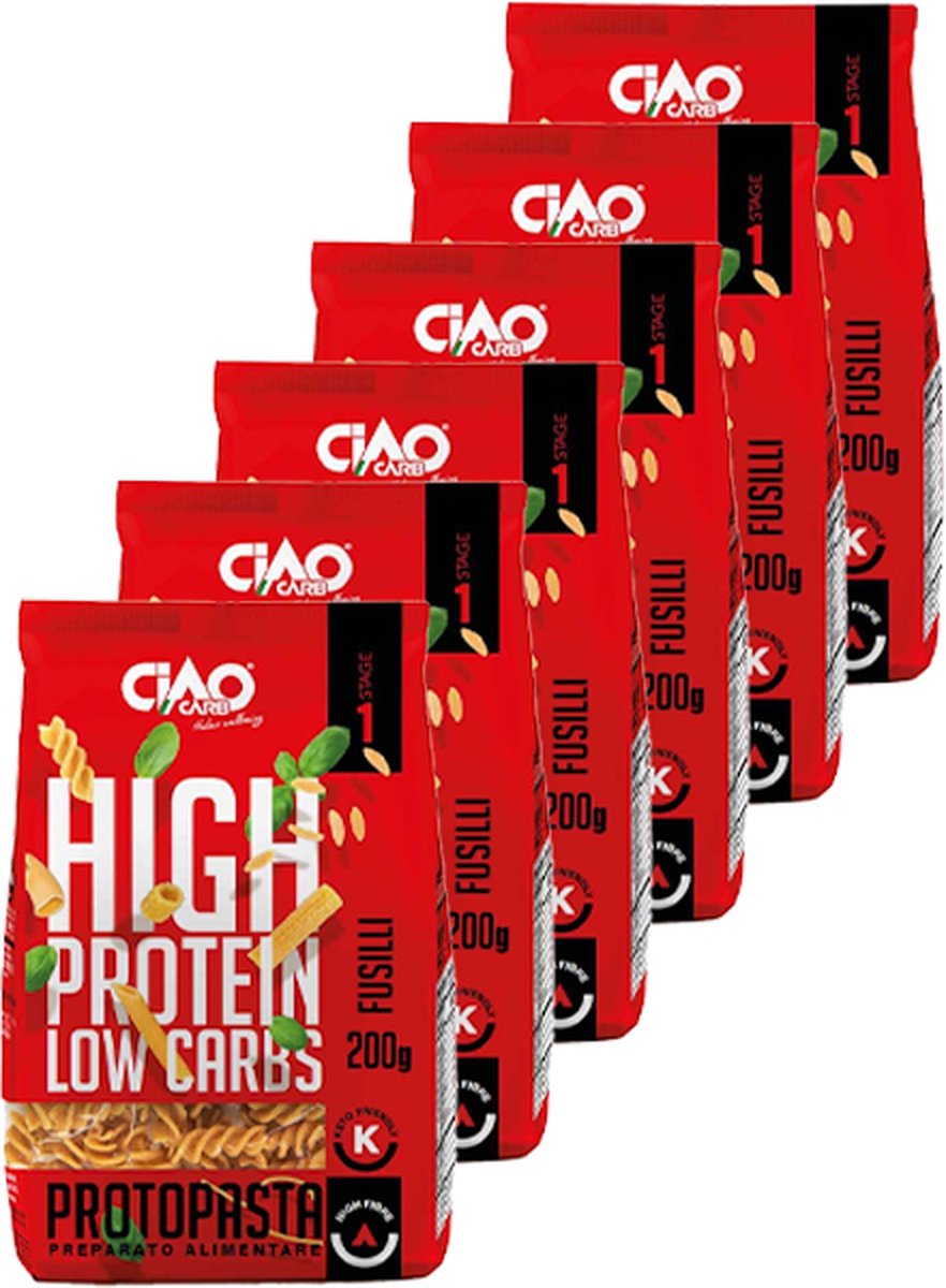 CiaoCarb | ProtoPasta Fusilli | 6 Stuks | 6 x 200g