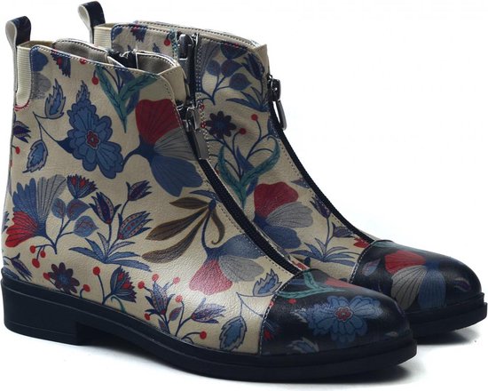 GOBY - Fleurs - Bottines - Bottines femme - Bottes femmes - Haute qualité - Fait main - Taille 41