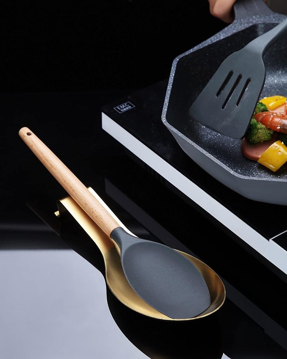 Prachtige Rvs Lepel Pollepel Houder Lepel Rest Spatel Rest Voor Keuken Fornuis Top Pollepel Houder Lepel