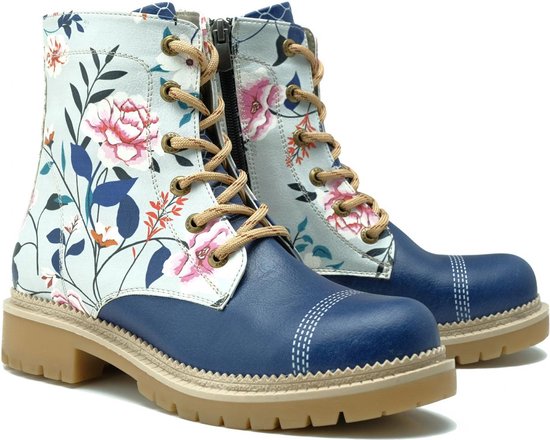 GOBY - Fleurs - Bottines - Bottines femme - Bottes femmes - Haute qualité - Fait main - Taille 37