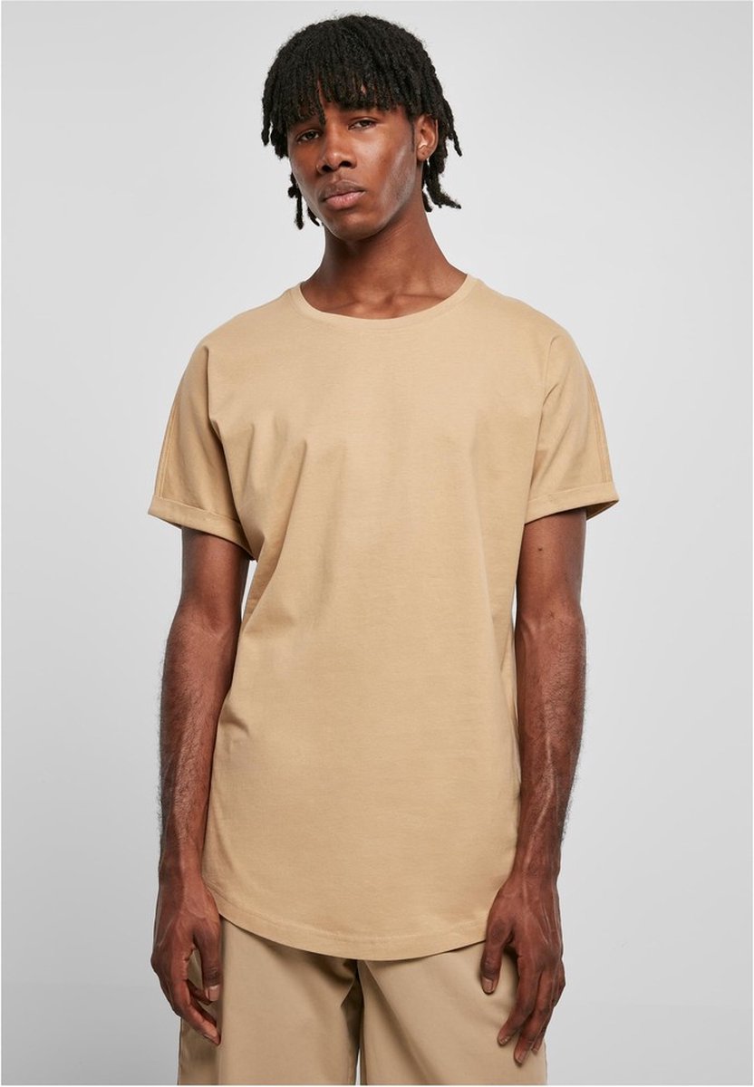Urban Classics Long Shaped Turnup Heren Tshirt XL Beige