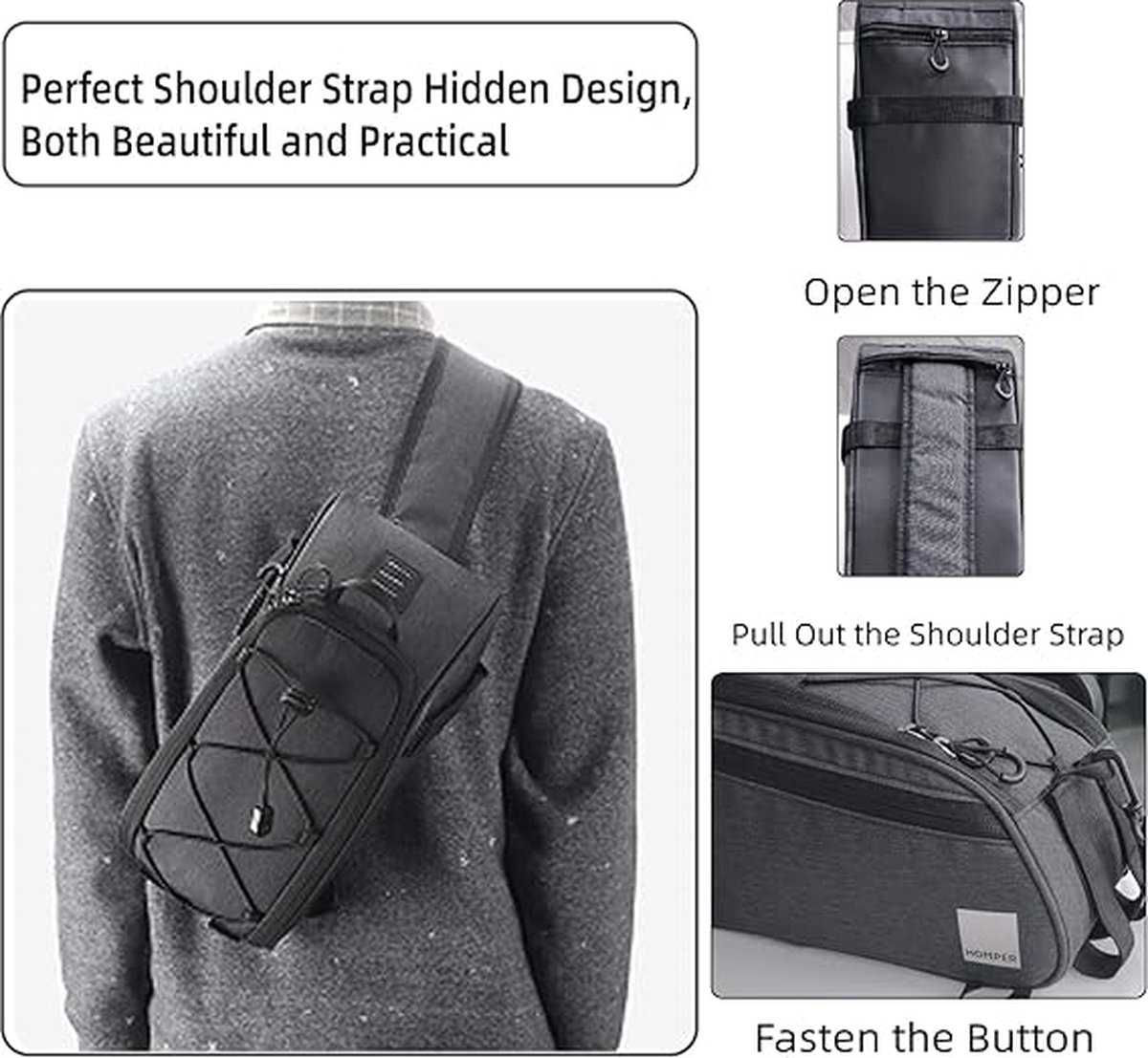 fietstassen-Waterproof Bicycle Bags for Luggage Carriers-Transport Bag with Shoulder Strap and Handle-7L