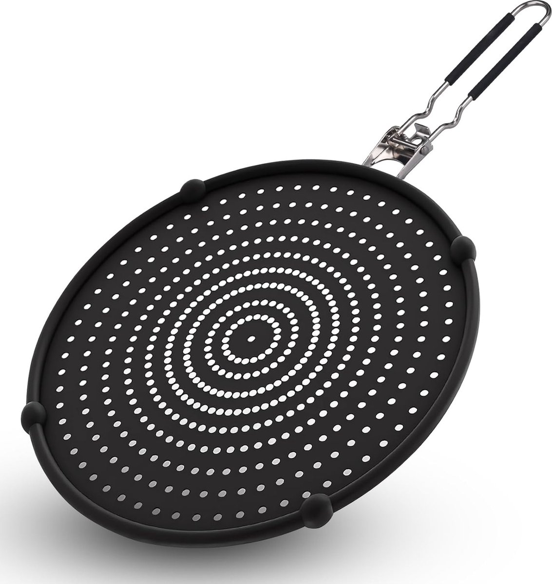 32 cm siliconen spatbescherming met inklapbare handgreep, multifunctionele spatbescherming voor pannen, universele pannen-afdekking/zeef overkookbeveiliging, spatbescherming voor pannen