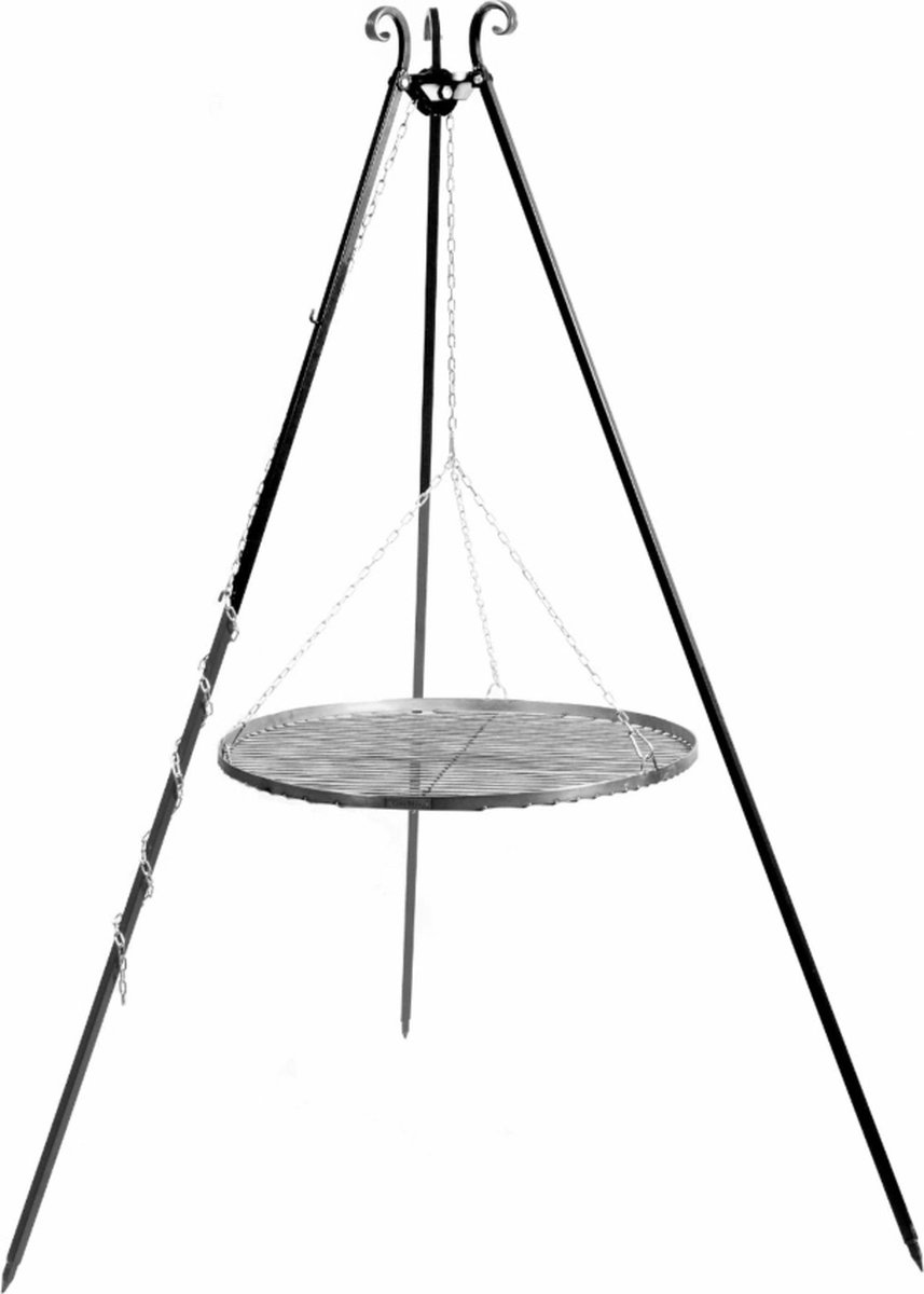 CookKing Trépied 180 cm avec grille de cuisson 60 cm