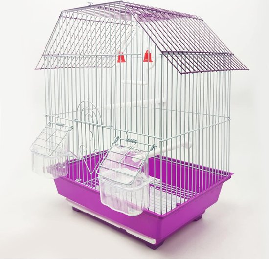 Vogelkooi reizen papegaaienkooi, cadeau voor vogelliefhebbers vogelkooien, vintage ronde vogel met hangende haak (wit B
