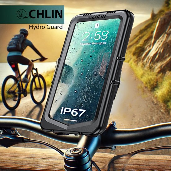 Foto: Cl chlin hydro guard waterdichte telefoonhouder voor op de fiets fietshouder voor martphones fietshouder voor iphone en samsung telefoonhouder fiets telefoonhouder motor telefoonhouder waterdicht gsm houder fiets gsm houder fiets