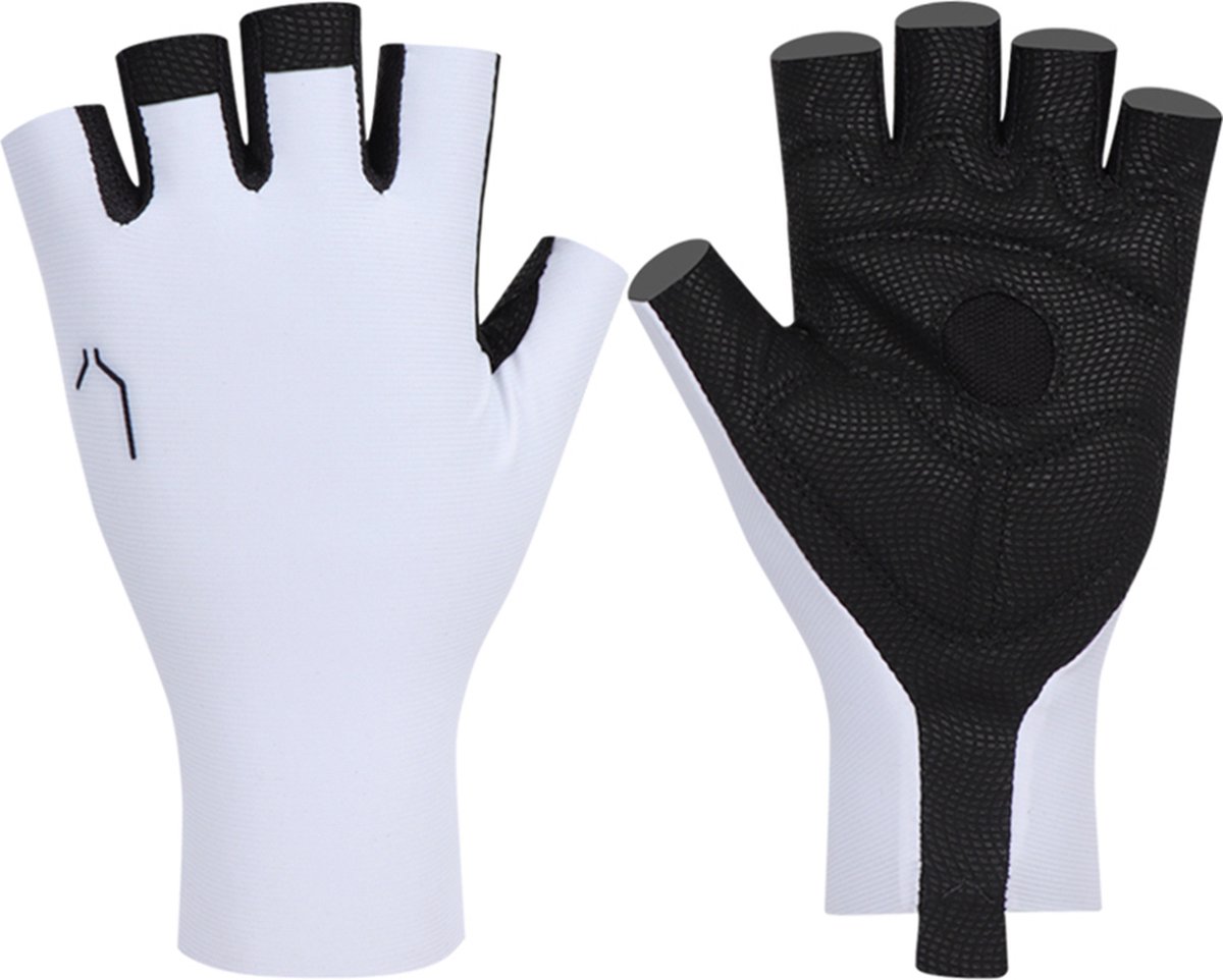 Airoman.cc - Airo - Aero Korte Fietshandschoenen - Wit - Maat L