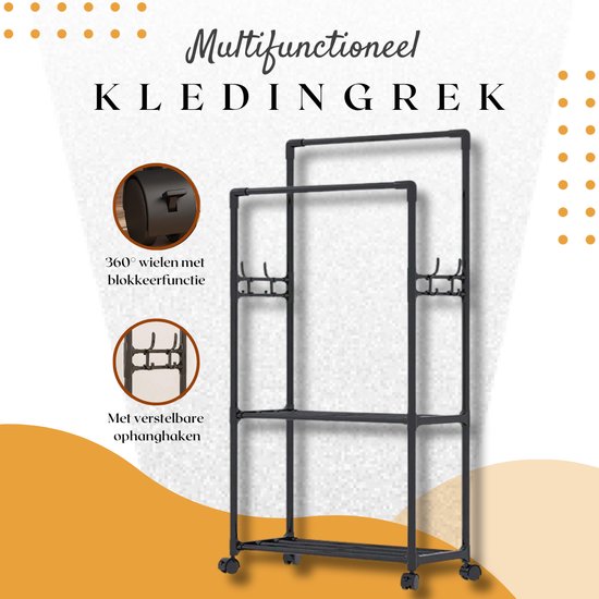 unho Gouden kapstok standaard: metalen kledingrek met marmeren