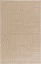 Laagpolig Vloerkleed, Loper, Woonkamer, Boho Geometrisch -Beige - 80cm x 150cm - Superzacht Modern Vloerkleed