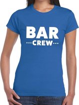 Bar Crew / personeel tekst t-shirt blauw dames 2XL