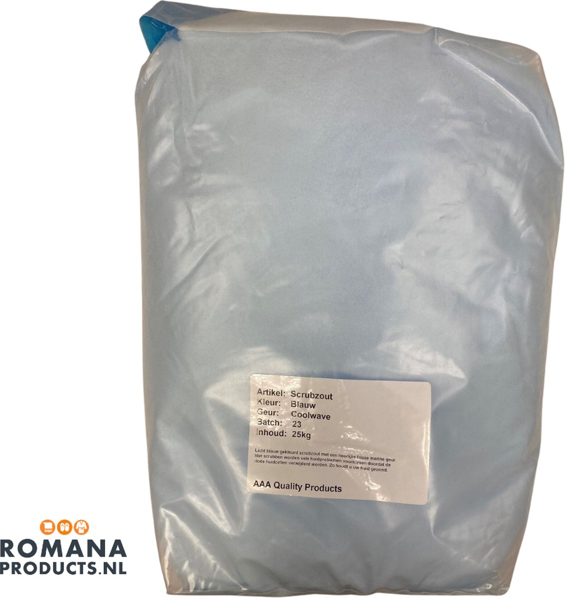 Goedkoopste Romana Products Scrubzout 25kg - Verzorgende Bodyscrub voor Wellness - Cool Wave - Blauw