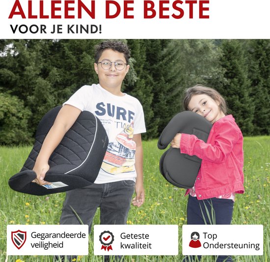 Kinderzitje Andy, Premium zitverhoger auto ECE R 129 gekeurd, kinderzitje grijs van LIONELO — afbeelding 2