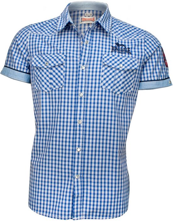 Lonsdale Berny Chemise Manches Courtes Blauw L Homme