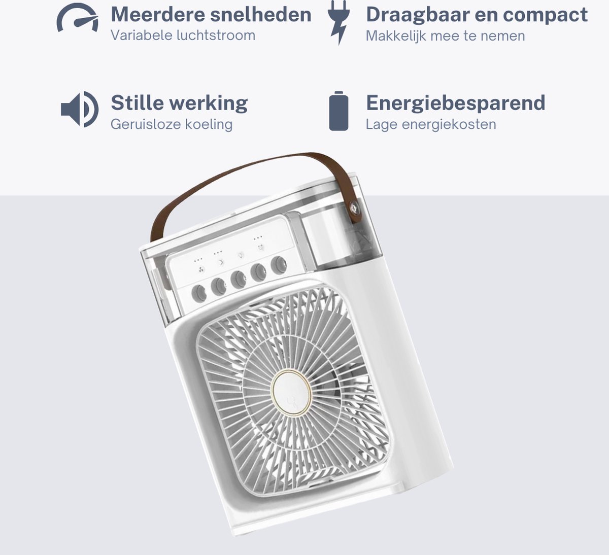 Airbreeze MiniAirco Aircooler Luchtkoeler Ventilator Airconditioning Tafel Ventilator Luchtbevochtiger 600ml Luchtverfrisser Aroma Diffuser