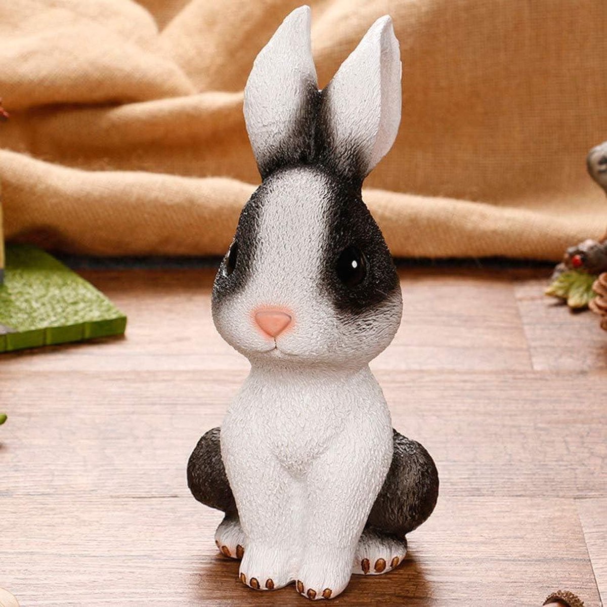 Spaarpot kinderen haas konijn figuur Pasen standbeeld Desktop Bureau huis ornament decoratie speelgoed verjaardagscadeau Paasgeschenk (maat M)
