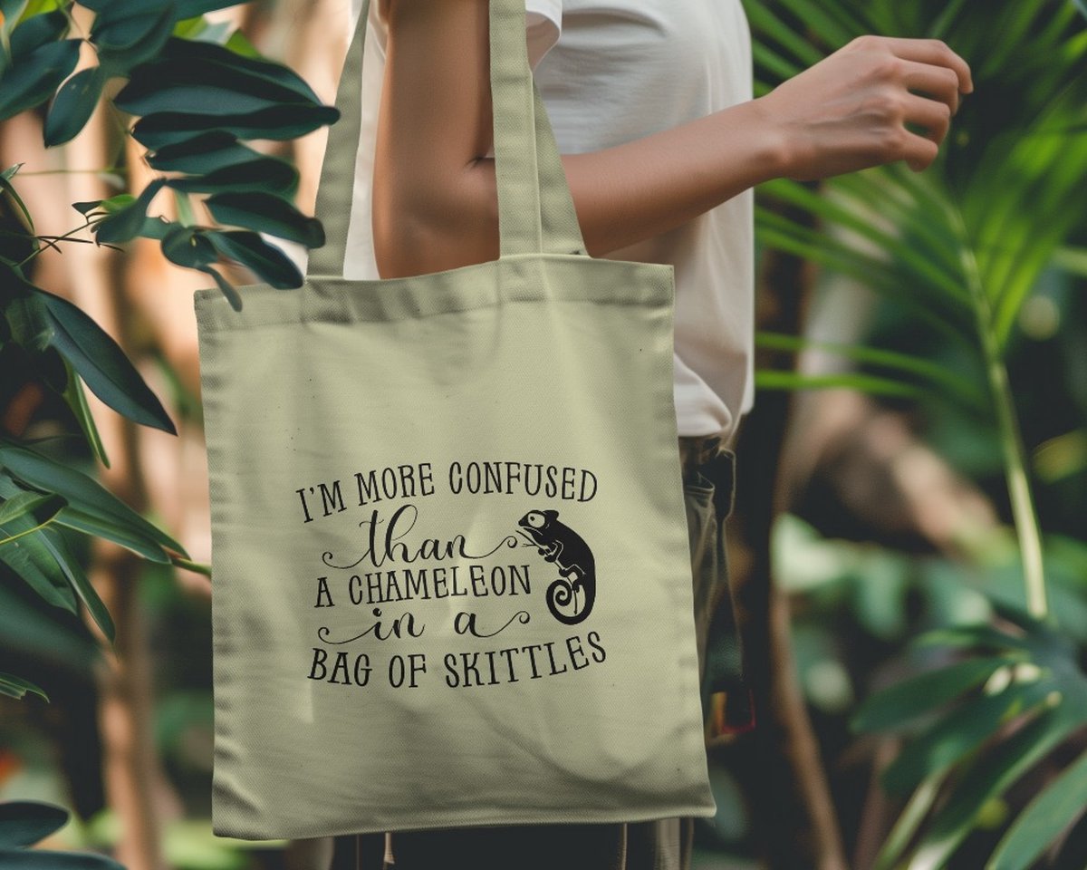 Tote bag I'm more confused - Funny Tote Bags - schoudertas - Grappige Tassen - Sarcastic Fashion - Quotes - Smile - Glimlachen - Stijlvol