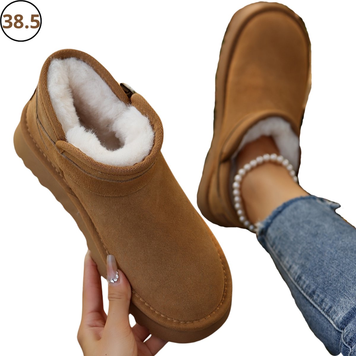 Nivard Sneeuwschoenen Snowboots Sneeuwboots Dames Wintersport Ski Ski Gadgets Bruin