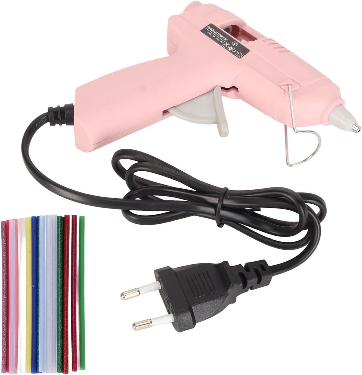 Mini-lijmpistool voor snelle reparaties - 30 stuks 7 mm lijmsticks - 20 W snel voorverwarmen - roze doe-het-zelf knutselprojecten
