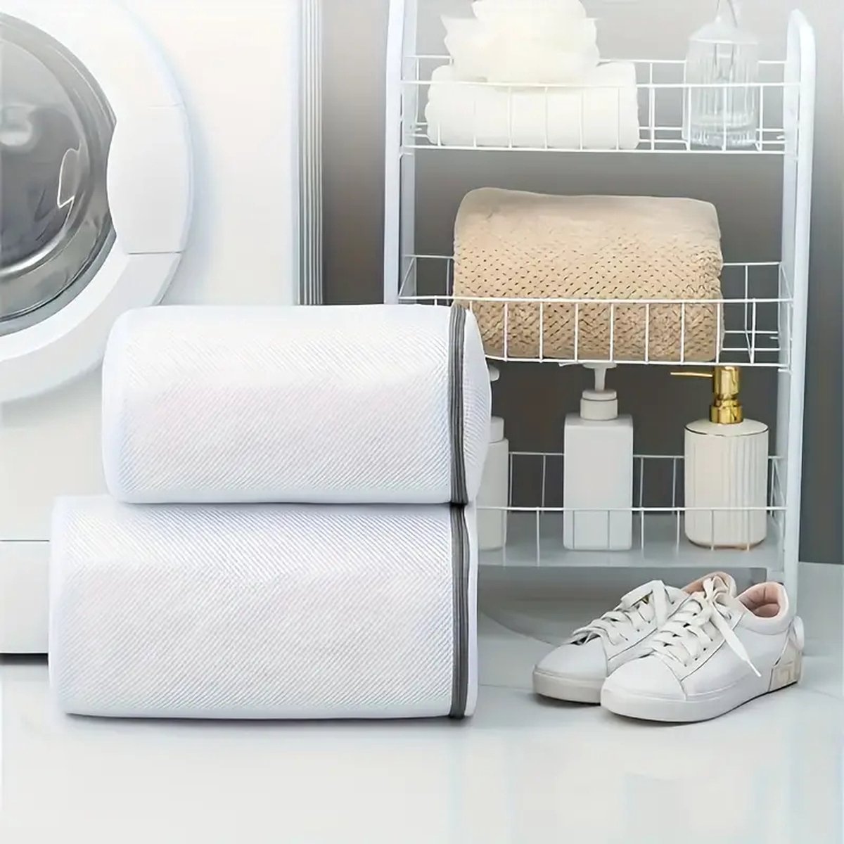 2 stuks premium waszakken voor schoenen Sneaker mesh waszak voor het reinigen van schoenen 21x32cm
