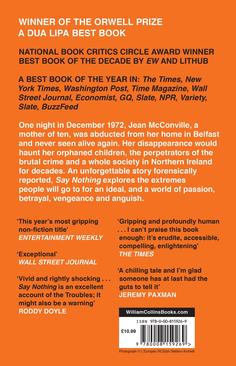 Say Nothing A True Story of Murder and Memory in Northern Ireland - back cover