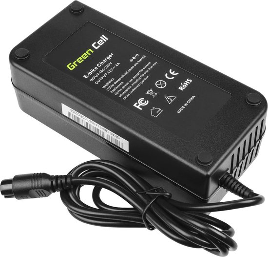 Green Cell Oplader voeding 42 V 4 A 168 W voor Haibike KTM Kalkhoff Flyer Cube Focus Giant Bergamont Ghost Trek Gazelle Winora Specialized 36 V e-bike accu accu 3-pin 3 Prong inline stekker - Snelle lader van Green Cell — afbeelding 4