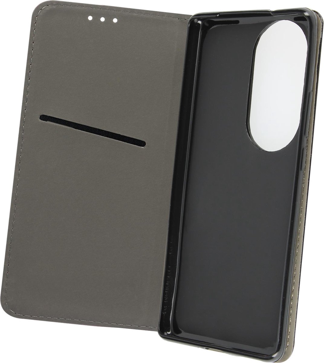 Avizar Foliohoes Geschikt voor Oppo Reno 10 / 10 Pro Kaarthouder Klepsteun, Zwart