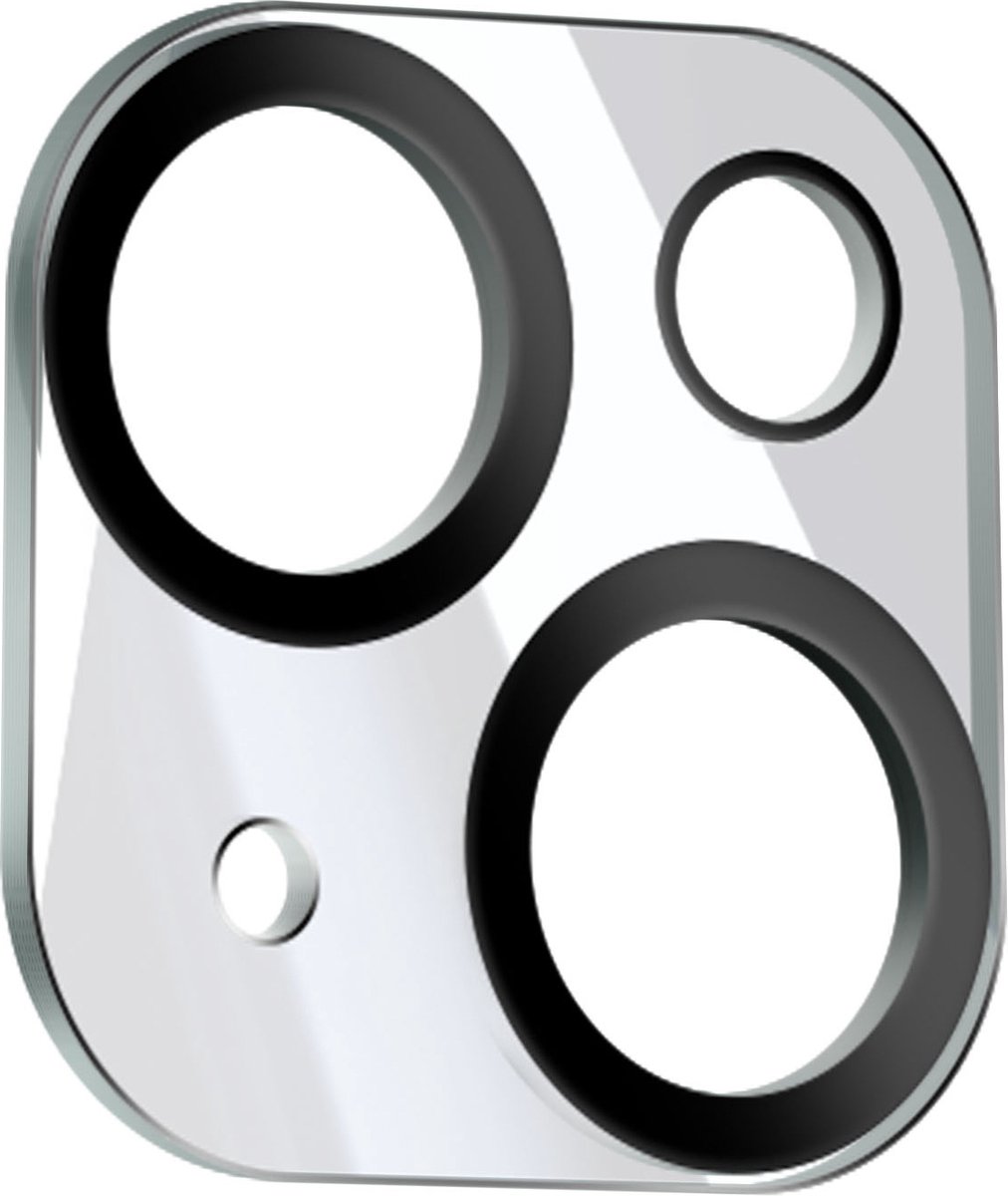 ENKAY, Beschermfolie voor achtercamera Geschikt voor iPhone 15 / 15 Plus Achterzijde 9H Hoge Weerstand Gehard Glas, Transparant zwart