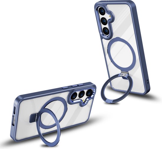 Coque adaptée pour Samsung Galaxy S24 - Vert pin - Compatible avec béquille MagSafe - Anneau de Ring rotatif - Convient pour le chargement sans fil avec Ring magnétique