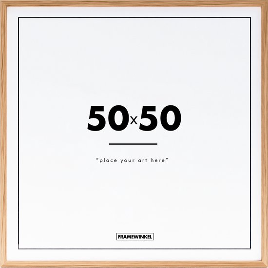 Cadre photo - Posterdeco - Bois Premium - Format de l'image 50x50 cm - Chêne