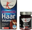 Lucovitaal Haar Volume doos en potje met rode vrouw met vol haar, 30 capsules.