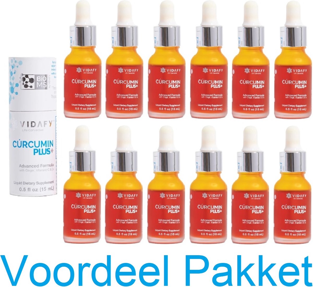 Goedkoopste Curcumin Plus 15ml Vidafy Voordeelpakket 12 in 1