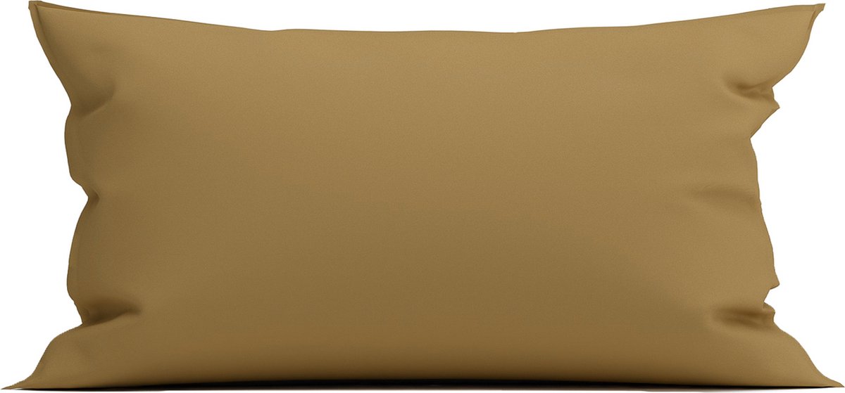 Yellow Kussensloop Percale - Kussenhoes van 40x80 cm - 1 stuk - 100% Katoen-Perkal - Bruin