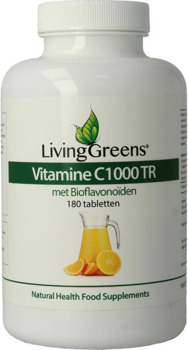 Goedkoopste LivingGreens Vitamine C1000 180 tabletten, vitamine c, C1000 mg, Vitamine C1000, weerstand formule, vitamine c voordeelverpakking