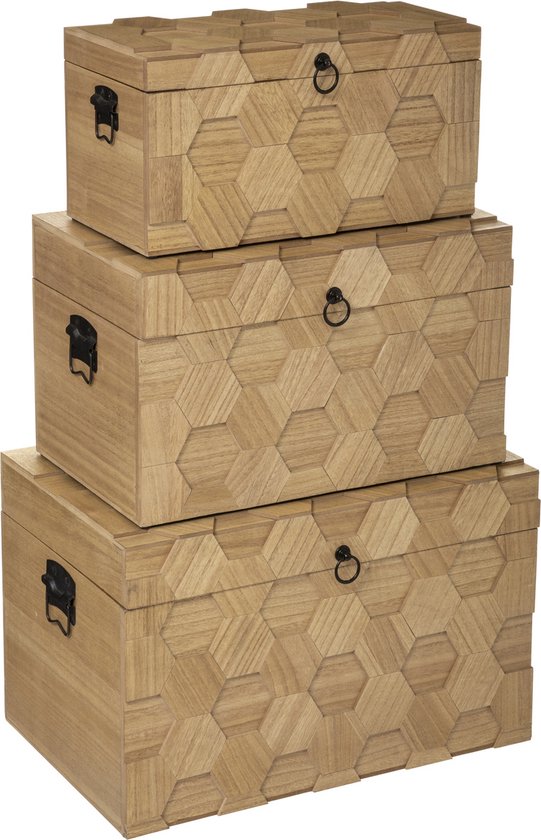 Atmosphera Retro Koffer Set 4-teilig - Aufbewahrungskisten Kastanienbraun Verschiedene Größen