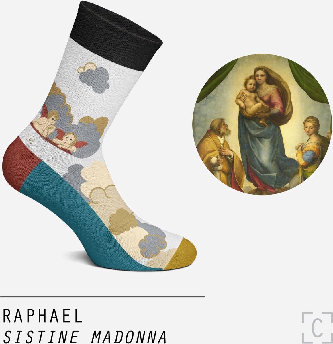 Heel Tread Sixtijnse Madonna - Sokken - schilderij - bruin - 41-46