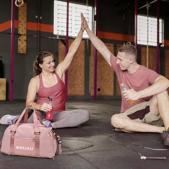 IEEILULU Sporttasche für Damen und Herren, 45L Sporttasche Groß Reisetasche Damen mit Schuhfach, Nassfach und Rucksackfunktion, Wasserdicht Reisetasche Gym Bag Trainingstasche (Blau