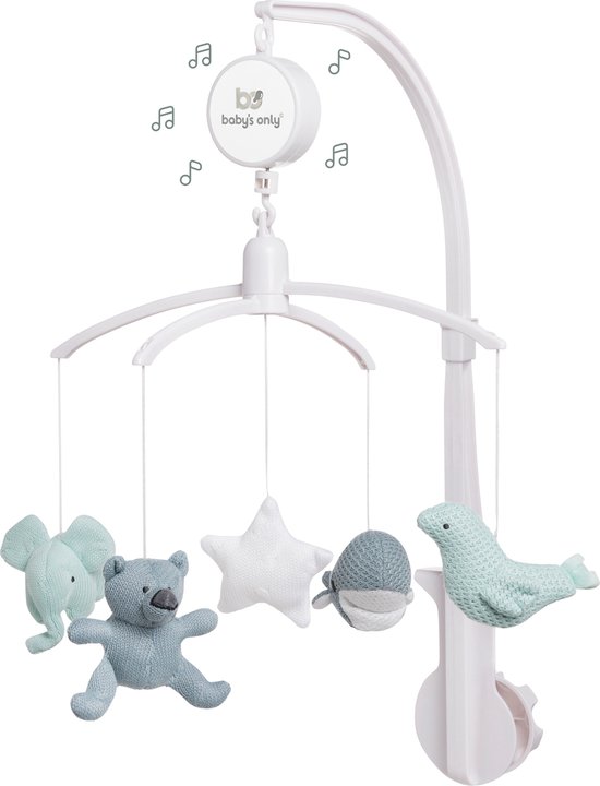 Baby's Only Muziekmobiel - stonegreen/mint/wit