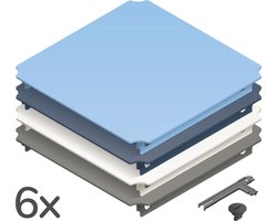 Quadro Home Panelen Set L (6 stuks) - Blauw/Grijs