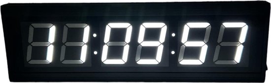 Grande horloge murale numérique professionnelle XXL Wit (boîtier en aluminium)