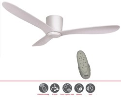 Plafondventilator met Afstandsbediening Ø 132 cm – Fluisterstil – Energiezuinig – 6 Snelheden – Zomer- & Winterstand – Aeolus Cetus Eco Wit