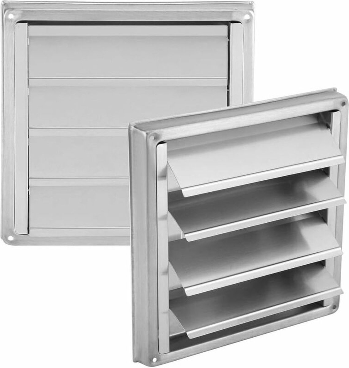 Ventilatierooster Vierkant roestvrijstalen ventilatierooster voor buiten met beweegbare lamellen Geschikt voor wasdroger Airconditioner Badkamer Keuken