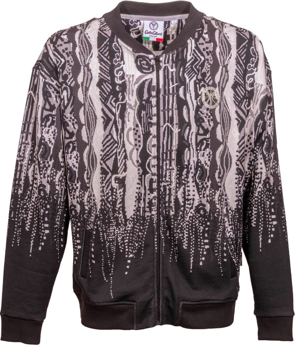 Carlo Colucci Allover Print Vest Dark Grey
