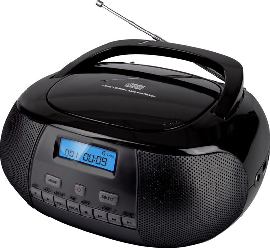 Foto: Nikkei nprd58bk radio en cd speler draagbare radio fm en dab radio op batterijen en netstroom zwart